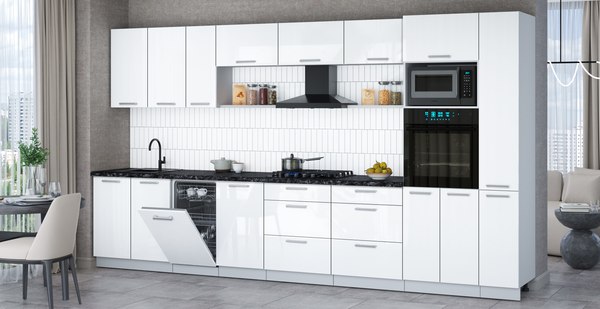 Кухонный гарнитур Интерлиния Мила Gloss 3.8-ПМ3