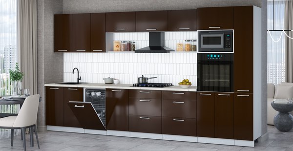 Кухонный гарнитур Интерлиния Мила Gloss 3.8-ПМ3