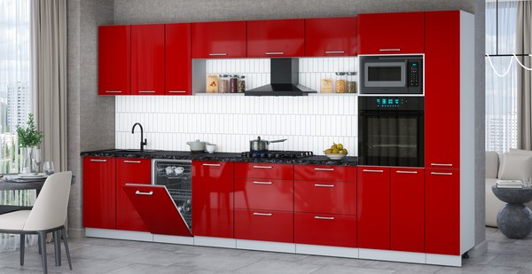 Кухонный гарнитур Интерлиния Мила Gloss 3.8-ПМ3