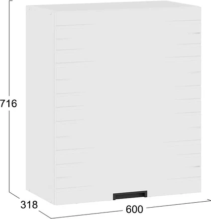 Шкаф навесной для кухни ТриЯ Гренада фреза 1В6 с одной дверью