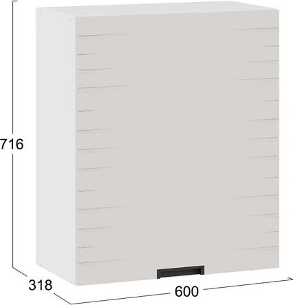 Шкаф навесной для кухни ТриЯ Гренада фреза 1В6 с одной дверью