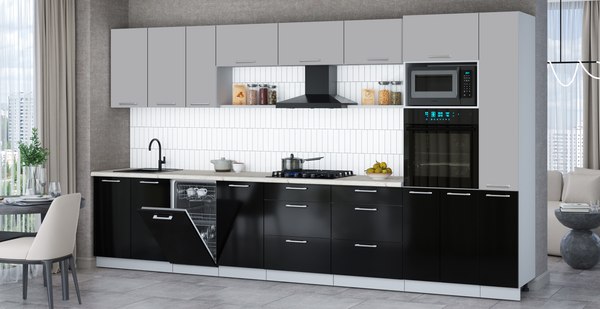 Кухонный гарнитур Интерлиния Мила Gloss 3.8-ПМ3