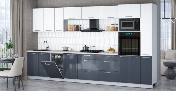 Кухонный гарнитур Интерлиния Мила Gloss 3.8-ПМ3