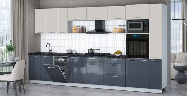 Кухонный гарнитур Интерлиния Мила Gloss 3.8-ПМ3