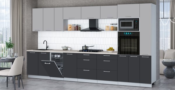 Кухонный гарнитур Интерлиния Мила Gloss 3.8-ПМ3