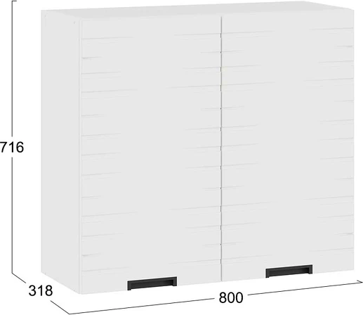 Шкаф навесной для кухни ТриЯ Гренада фреза 1В8 с двумя дверями