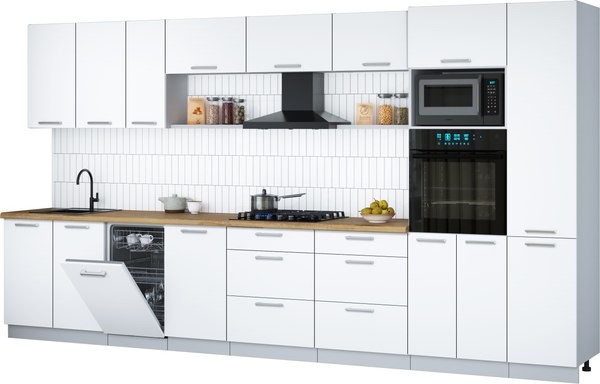 Кухонный гарнитур Интерлиния Мила Gloss 3.9-ПМ3 - фото