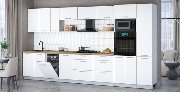 Кухонный гарнитур Интерлиния Мила Gloss 3.9-ПМ3