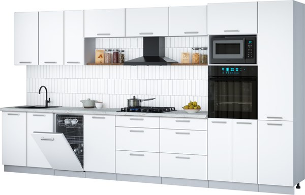 Кухонный гарнитур Интерлиния Мила Gloss 3.9-ПМ3 - фото