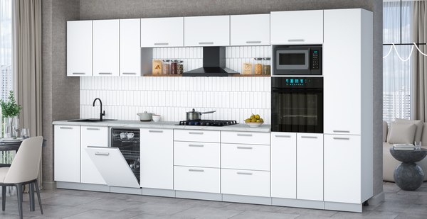 Кухонный гарнитур Интерлиния Мила Gloss 3.9-ПМ3