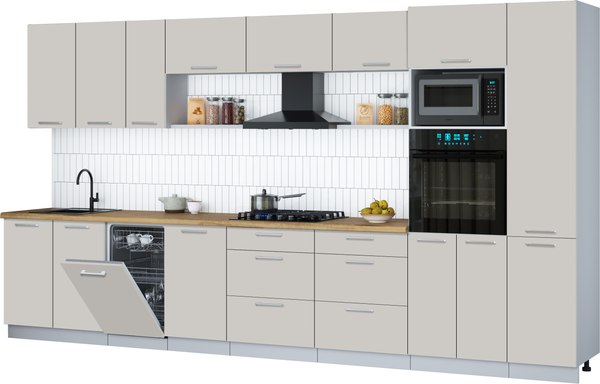 Кухонный гарнитур Интерлиния Мила Gloss 3.9-ПМ3 - фото