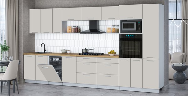 Кухонный гарнитур Интерлиния Мила Gloss 3.9-ПМ3