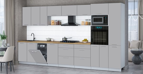 Кухонный гарнитур Интерлиния Мила Gloss 3.9-ПМ3