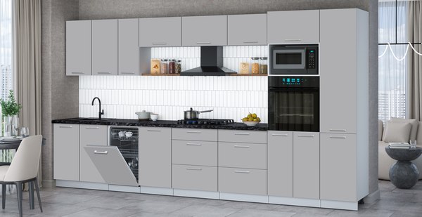 Кухонный гарнитур Интерлиния Мила Gloss 3.9-ПМ3