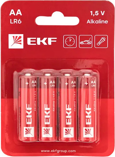 Комплект батареек EKF АА LR6 / LR6-BL4 - фото