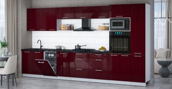 Кухонный гарнитур Интерлиния Мила Gloss 3.9-ПМ3