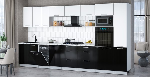 Кухонный гарнитур Интерлиния Мила Gloss 3.9-ПМ3