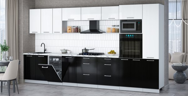 Кухонный гарнитур Интерлиния Мила Gloss 3.9-ПМ3