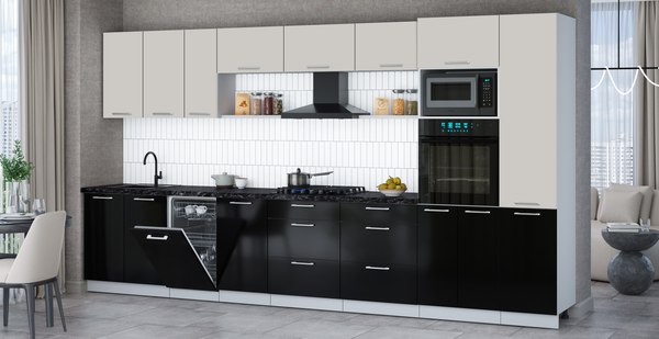 Кухонный гарнитур Интерлиния Мила Gloss 3.9-ПМ3