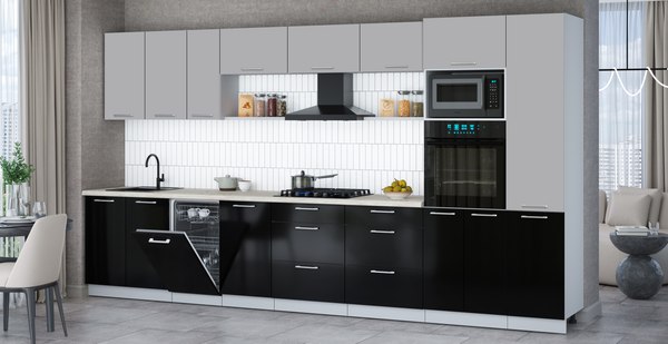 Кухонный гарнитур Интерлиния Мила Gloss 3.9-ПМ3