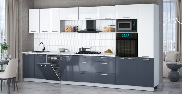 Кухонный гарнитур Интерлиния Мила Gloss 3.9-ПМ3