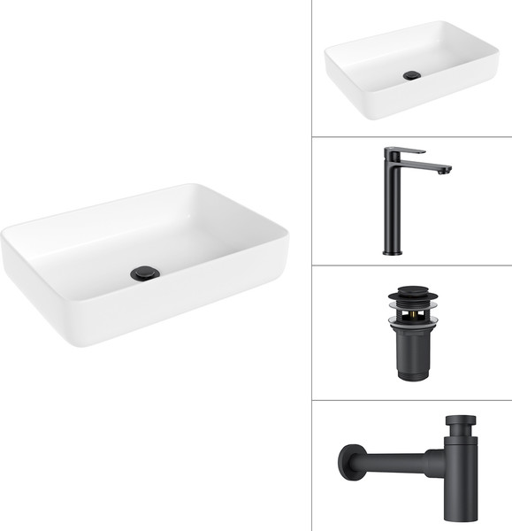 Умывальник со смесителем Lauter 21487-50 + Moon 21СК8691BS + сифон 21635B + дон.клапан 21190B - фото