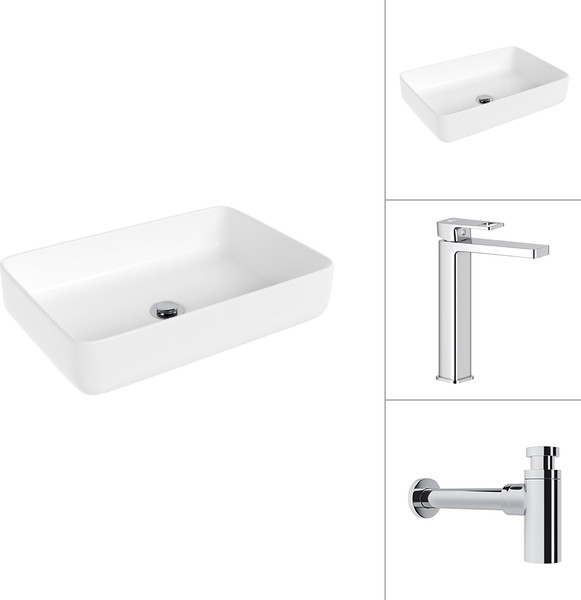 Умывальник со смесителем Lauter 21487-50 + Cascade 21СК0655C с сифоном 21635CH - фото