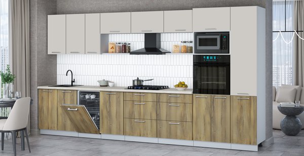 Кухонный гарнитур Интерлиния Мила Gloss 3.9-ПМ3