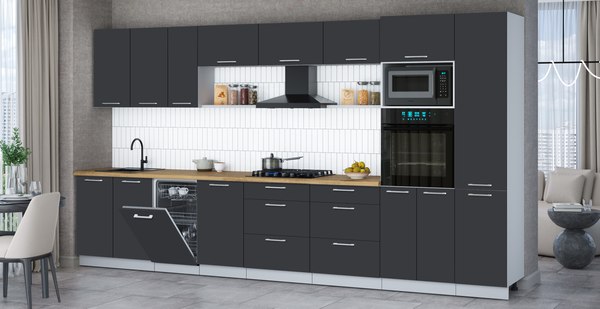 Кухонный гарнитур Интерлиния Мила Gloss 3.9-ПМ3