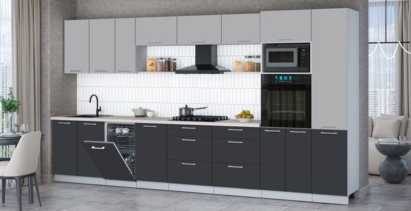 Кухонный гарнитур Интерлиния Мила Gloss 3.9-ПМ3