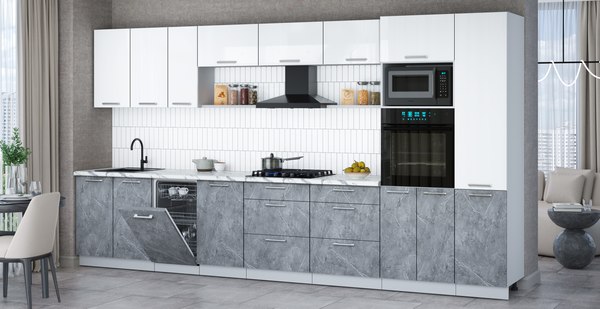 Кухонный гарнитур Интерлиния Мила Gloss 3.9-ПМ3