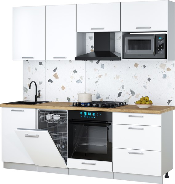 Кухонный гарнитур Интерлиния Мила Gloss 2.15-ПМ4 - фото