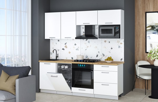 Кухонный гарнитур Интерлиния Мила Gloss 2.15-ПМ4