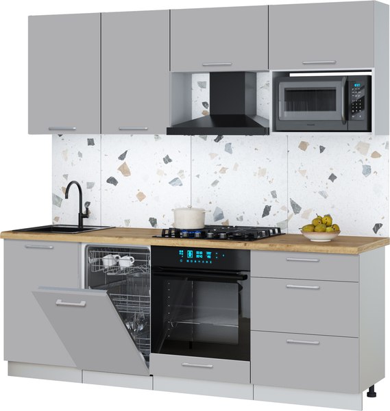 Кухонный гарнитур Интерлиния Мила Gloss 2.15-ПМ4 - фото