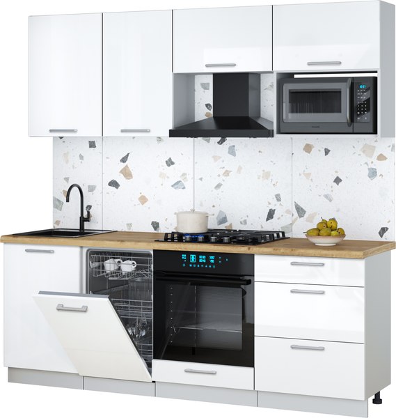 Кухонный гарнитур Интерлиния Мила Gloss 2.15-ПМ4 - фото