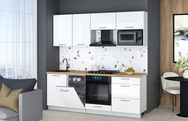 Кухонный гарнитур Интерлиния Мила Gloss 2.15-ПМ4