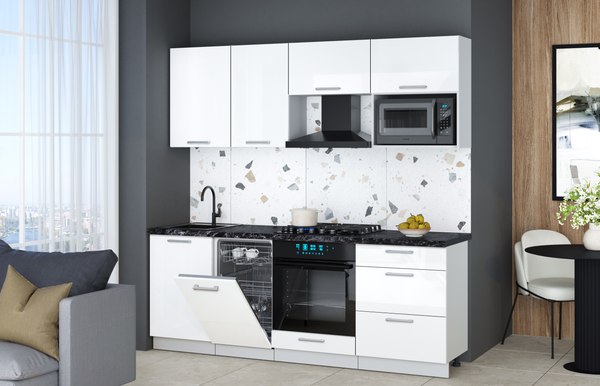 Кухонный гарнитур Интерлиния Мила Gloss 2.15-ПМ4