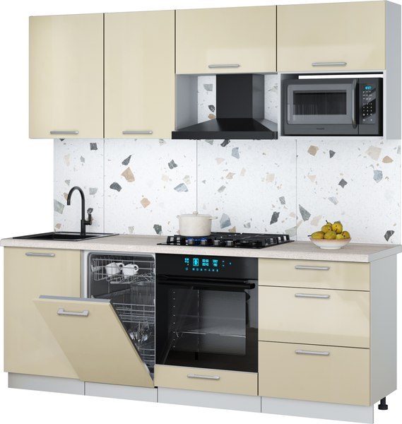 Кухонный гарнитур Интерлиния Мила Gloss 2.15-ПМ4 - фото