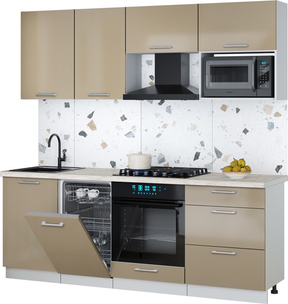 Кухонный гарнитур Интерлиния Мила Gloss 2.15-ПМ4 - фото