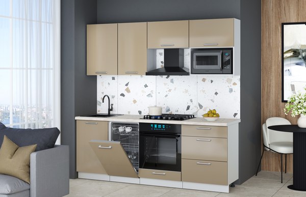 Кухонный гарнитур Интерлиния Мила Gloss 2.15-ПМ4