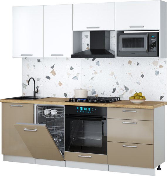 Кухонный гарнитур Интерлиния Мила Gloss 2.15-ПМ4 - фото