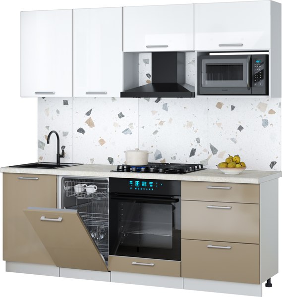 Кухонный гарнитур Интерлиния Мила Gloss 2.15-ПМ4 - фото