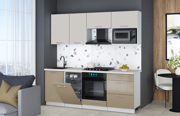 Кухонный гарнитур Интерлиния Мила Gloss 2.15-ПМ4