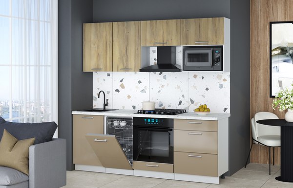 Кухонный гарнитур Интерлиния Мила Gloss 2.15-ПМ4