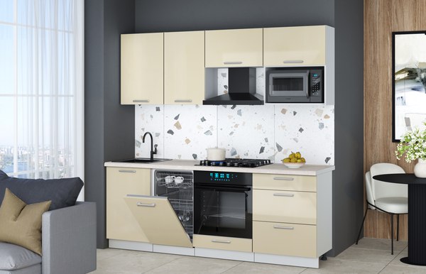 Кухонный гарнитур Интерлиния Мила Gloss 2.15-ПМ4