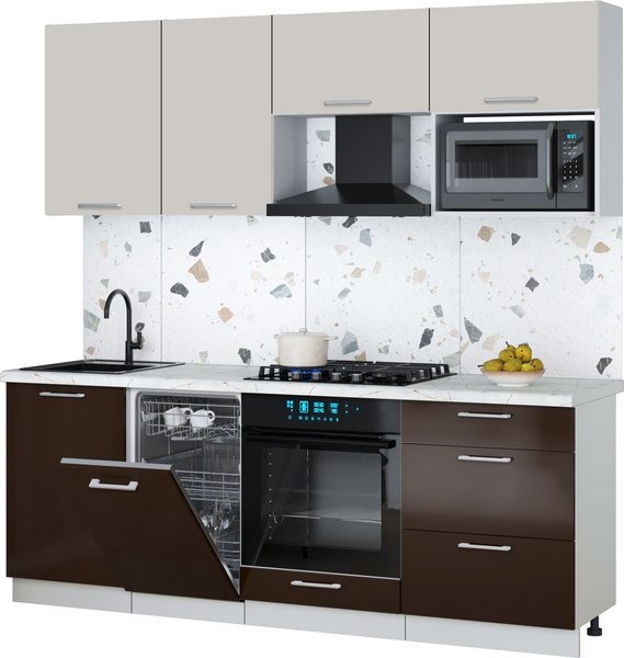 Кухонный гарнитур Интерлиния Мила Gloss 2.15-ПМ4 - фото