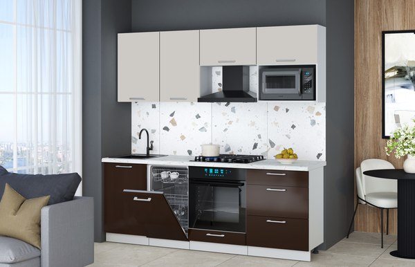 Кухонный гарнитур Интерлиния Мила Gloss 2.15-ПМ4