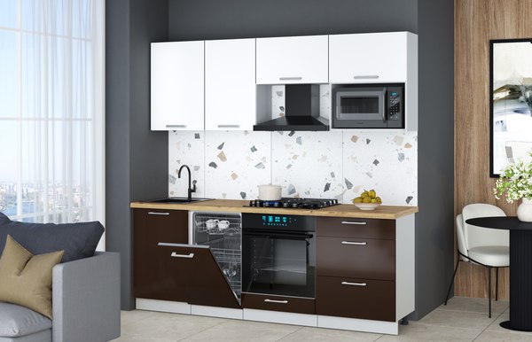 Кухонный гарнитур Интерлиния Мила Gloss 2.15-ПМ4