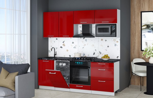 Кухонный гарнитур Интерлиния Мила Gloss 2.15-ПМ4