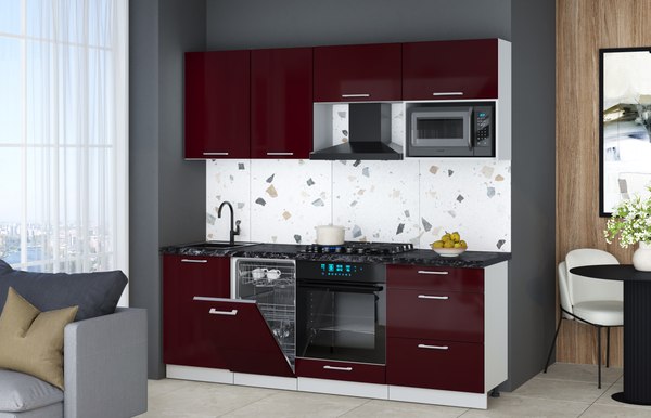 Кухонный гарнитур Интерлиния Мила Gloss 2.15-ПМ4